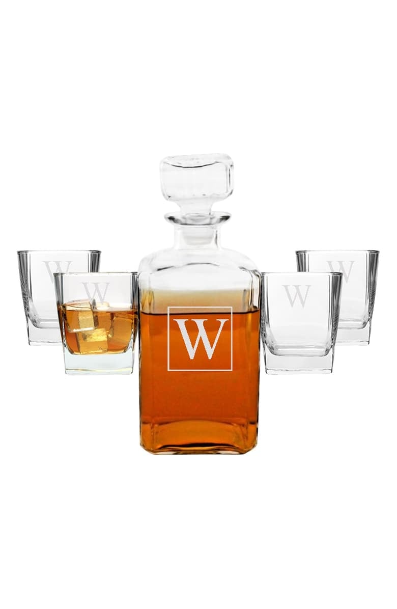 Cathy's Concepts Monogram Five-Piece Decanter Set