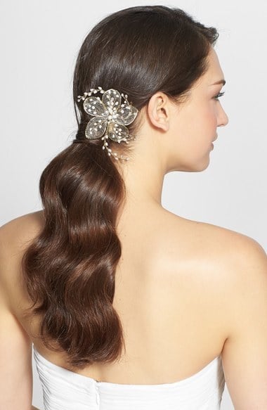 Nina Flower & Freshwater Pearl Hair Clip ($150)
