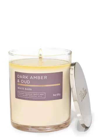 Bath & Body Works Dark Amber & Oud Signature Single Wick Candle