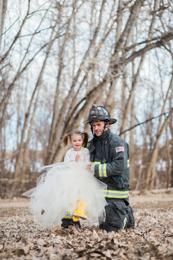 Father and Daughter Firefighter Photo Shoot