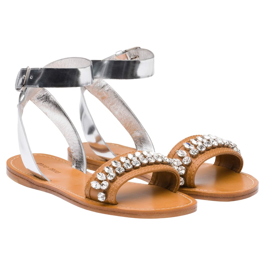 "I couldn't be more excited for the launch of the Spring '16 Miu Miu sandals, embellished with Swarovski crystals. While I've got my eyes on the slingback sliders the fashion house has been teasing on Instagram, this ankle-strap shoe ($750) is right in line with the look." — Sarah Wasilak, assistant editor, Fashion