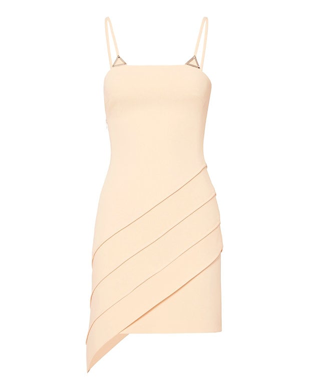 David Koma Asymmetric Hem Silver-Tone Metal Embellished Dress ($1,290)