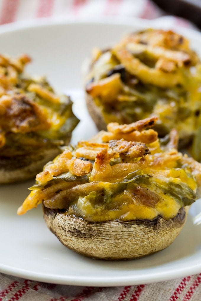 Green Bean Casserole Stuffed Mushrooms