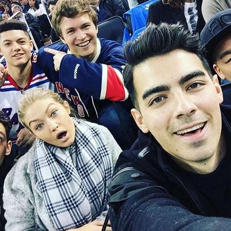 Ansel Elgort Selfie With Joe Jonas and Gigi Hadid