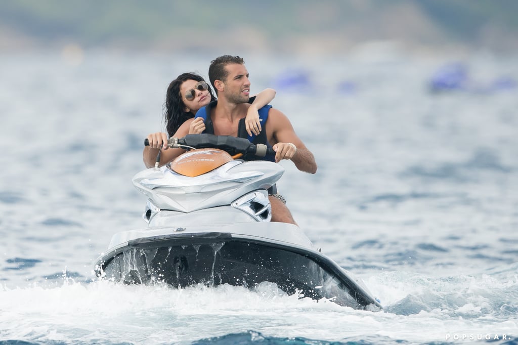 Selena Gomez went water-skiing with a mystery man in Saint-Tropez, France, on Tuesday.