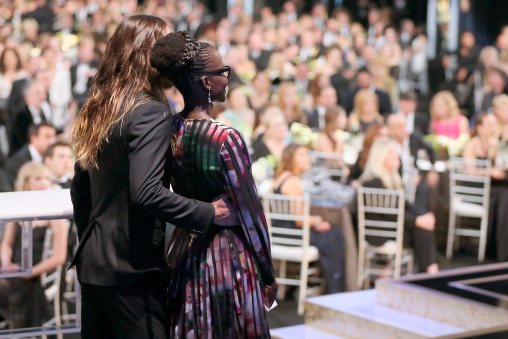 Jared Leto got close to Lupita Nyong'o on stage.
