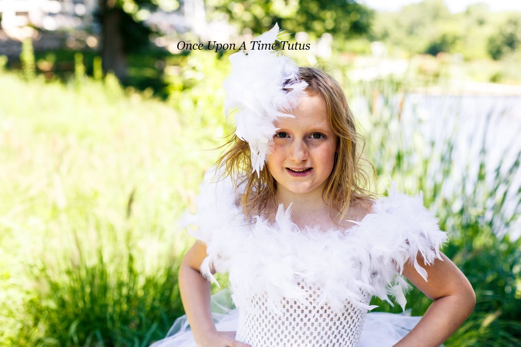 white feather hair accessory