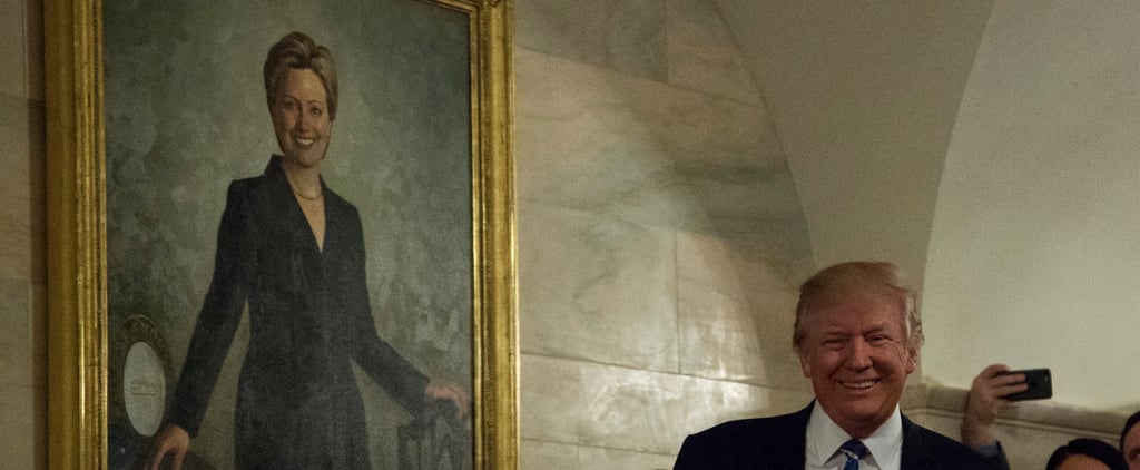 Painting of Hillary Clinton Behind Trump in the White House