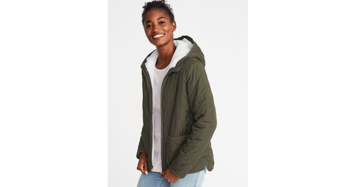 sherpa lined hooded jacket