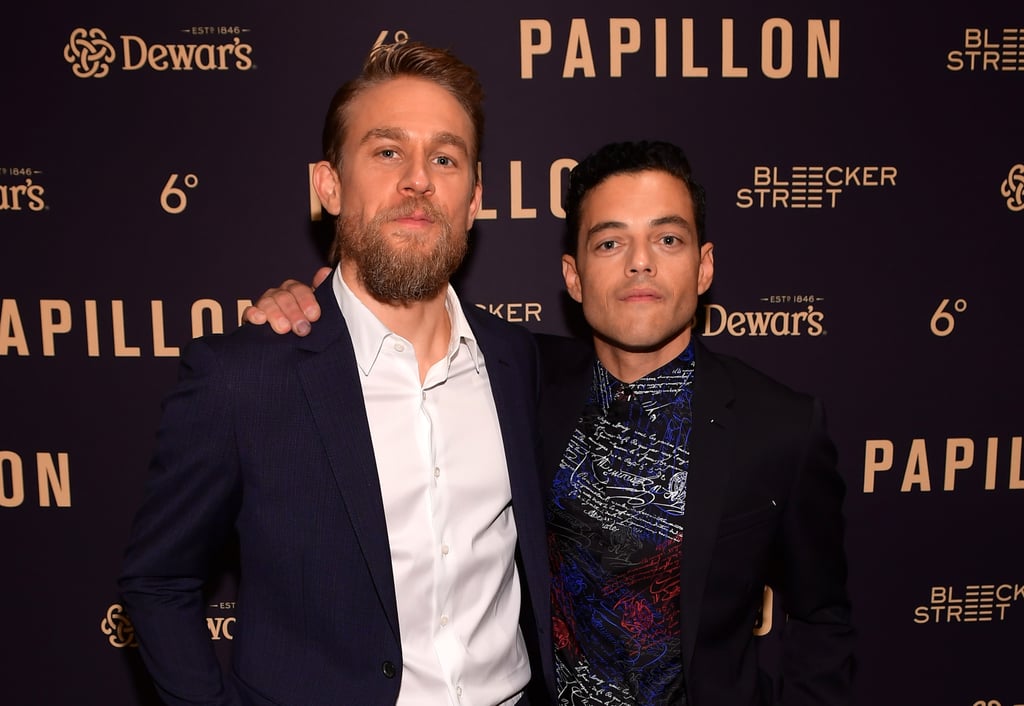 Charlie Hunnam and Rami Malek at Papillon Premiere Aug. 2018