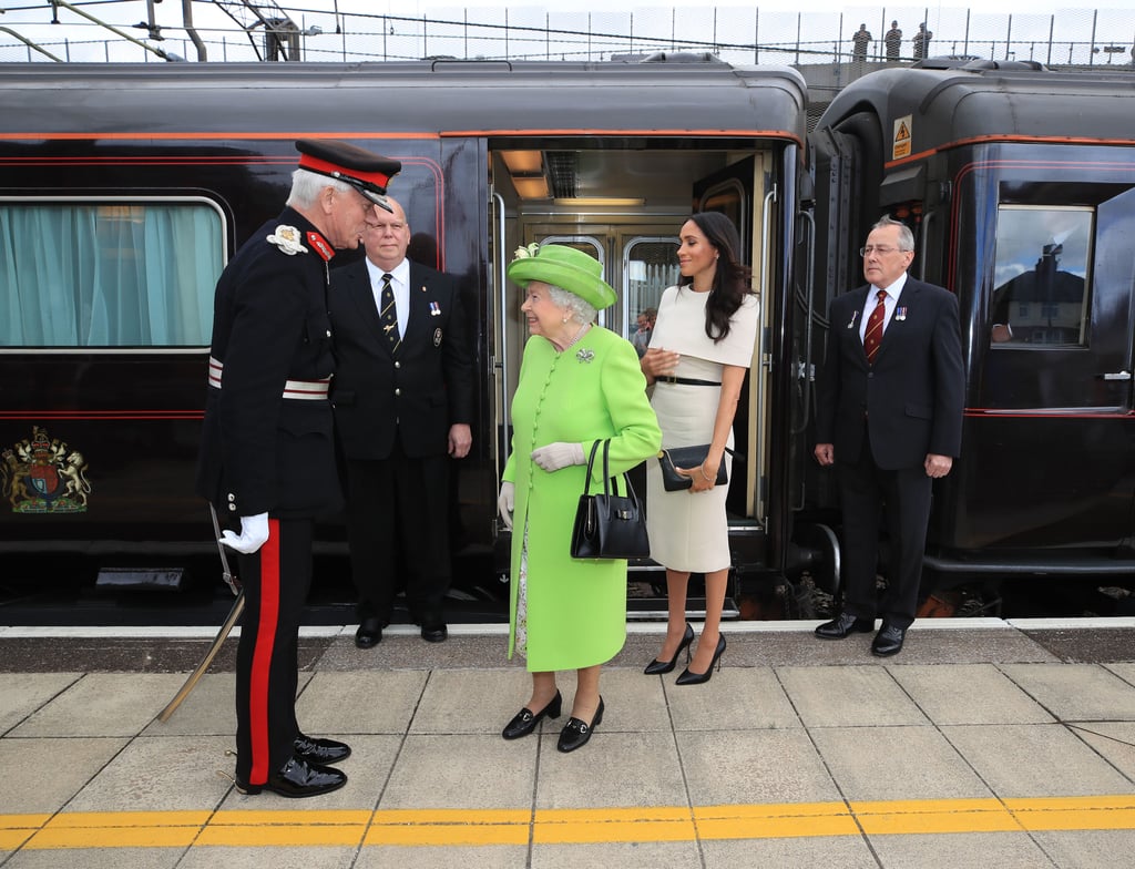 Queen Elizabeth II and Meghan Markle Cheshire Visit Pictures