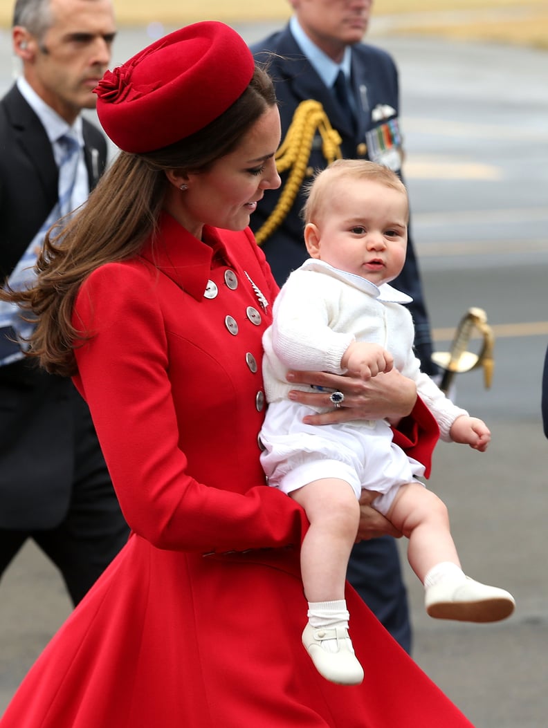 When She Held On to Wiggly George After a Long Flight in April 2014