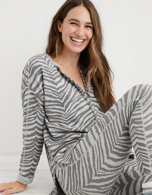 Aerie Waffle Long Sleeve Pajama Shirt and Legging