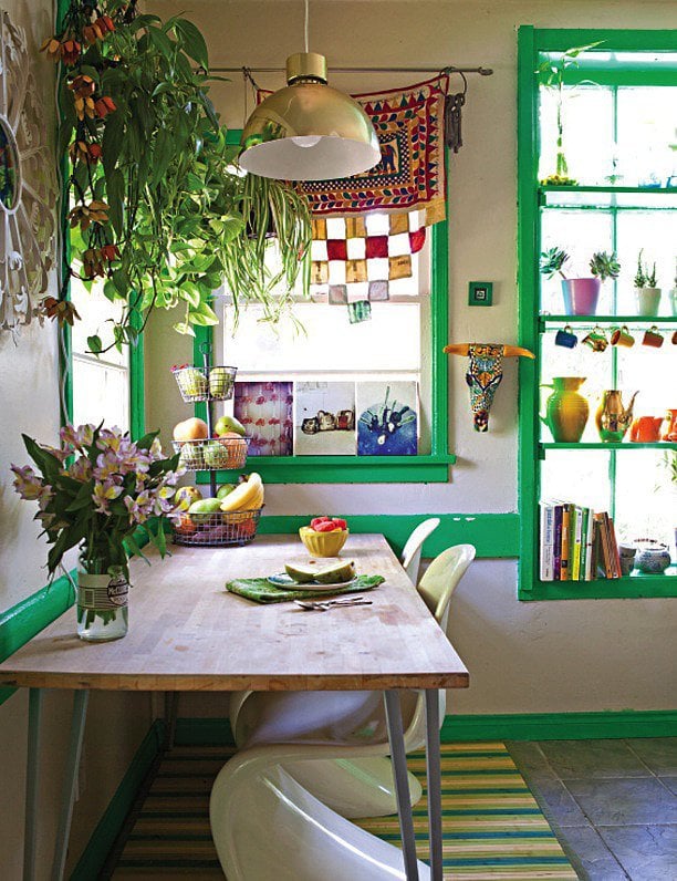 Tons of natural light and a plethora of plants make this dining nook the perfect spot for any Hufflepuff.