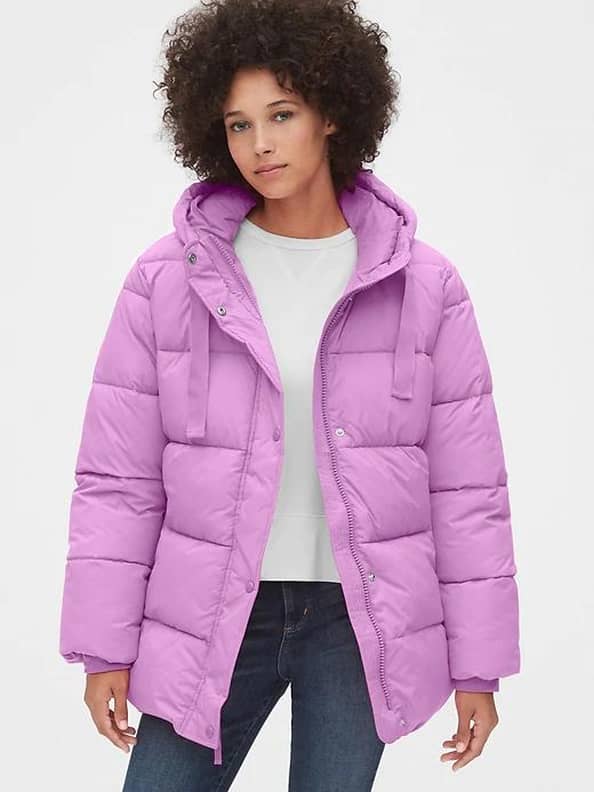 gap green velvet puffer