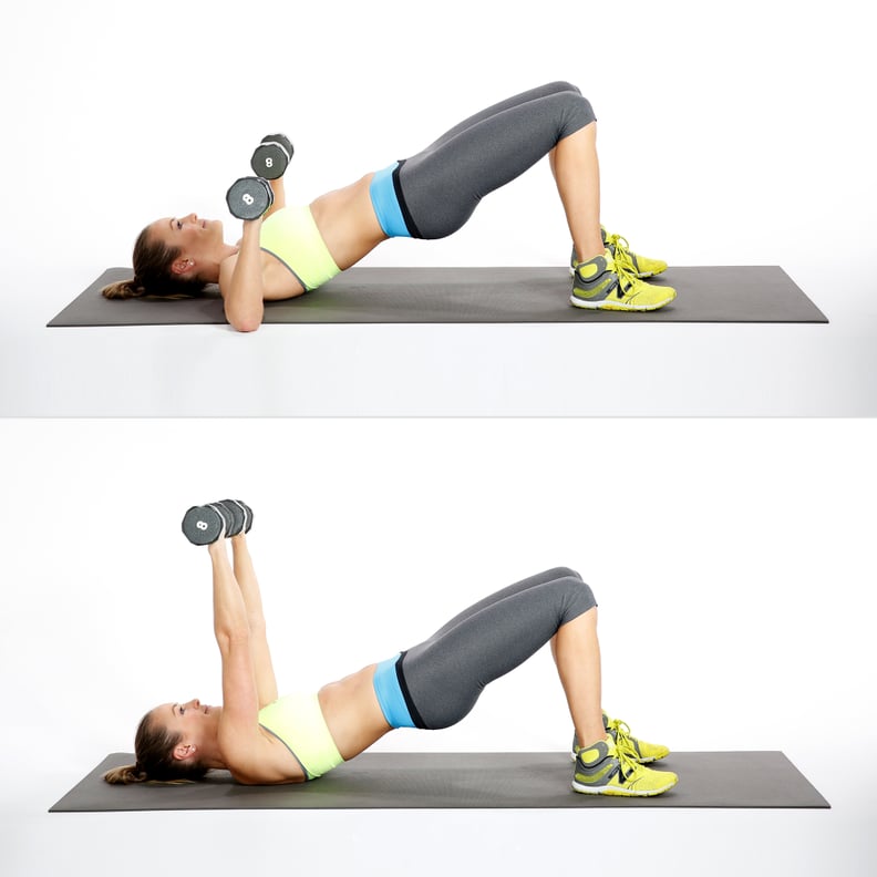 Dumbbell Exercise For Chest: Bridge With Chest Press