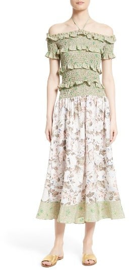 Rebecca Taylor Off-the-Shoulder Maxi Dress