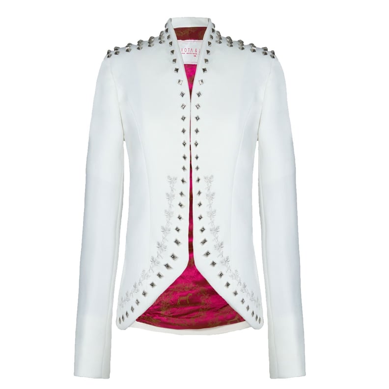 The Extreme Collection Studded White Blazer