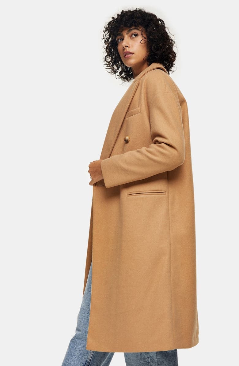 Topshop Brooke Double Breasted Long Coat