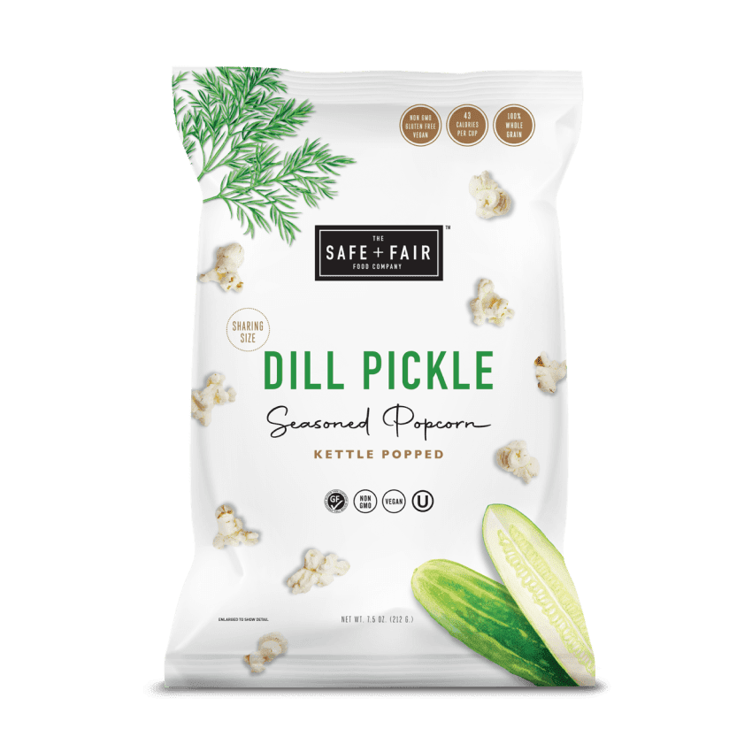 Safe + Fair Dill Pickle Seasoned Popcorn