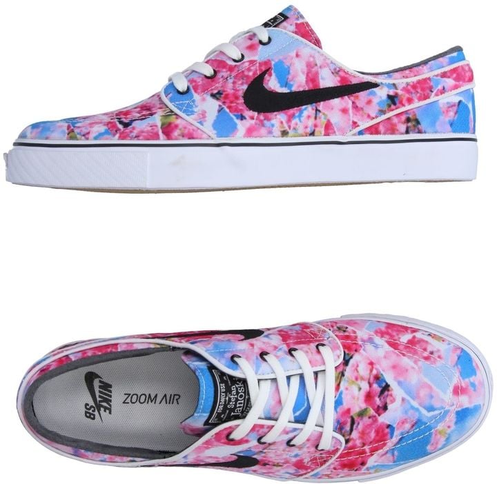 pink and blue nike sneakers