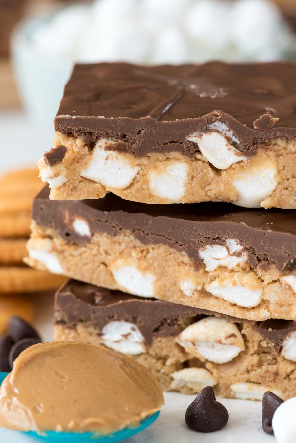 Chewy Chocolate Peanut Candy Bars - Averie Cooks