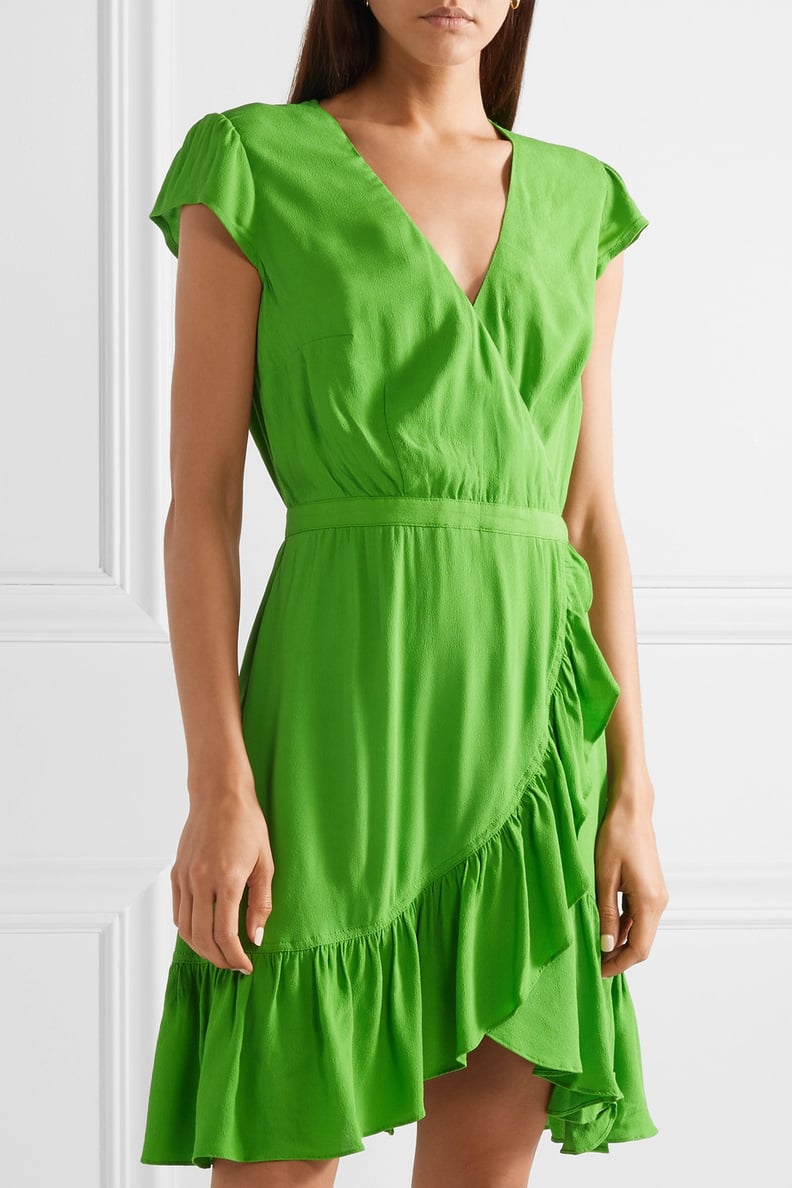 J.Crew Fawn Wrap-Effect Ruffled Crepe Mini Dress