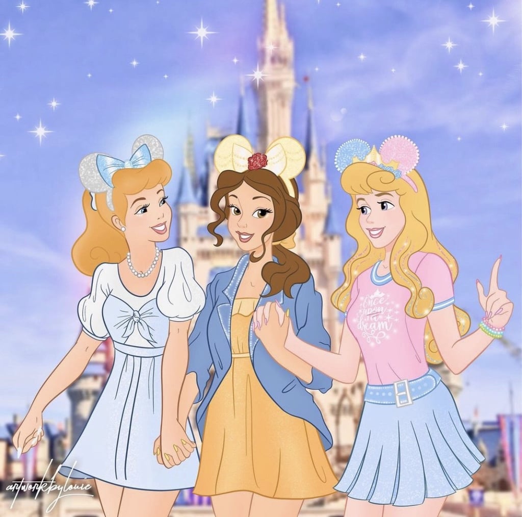 Artist Reimagines Disney Princesses at Disney Parks
