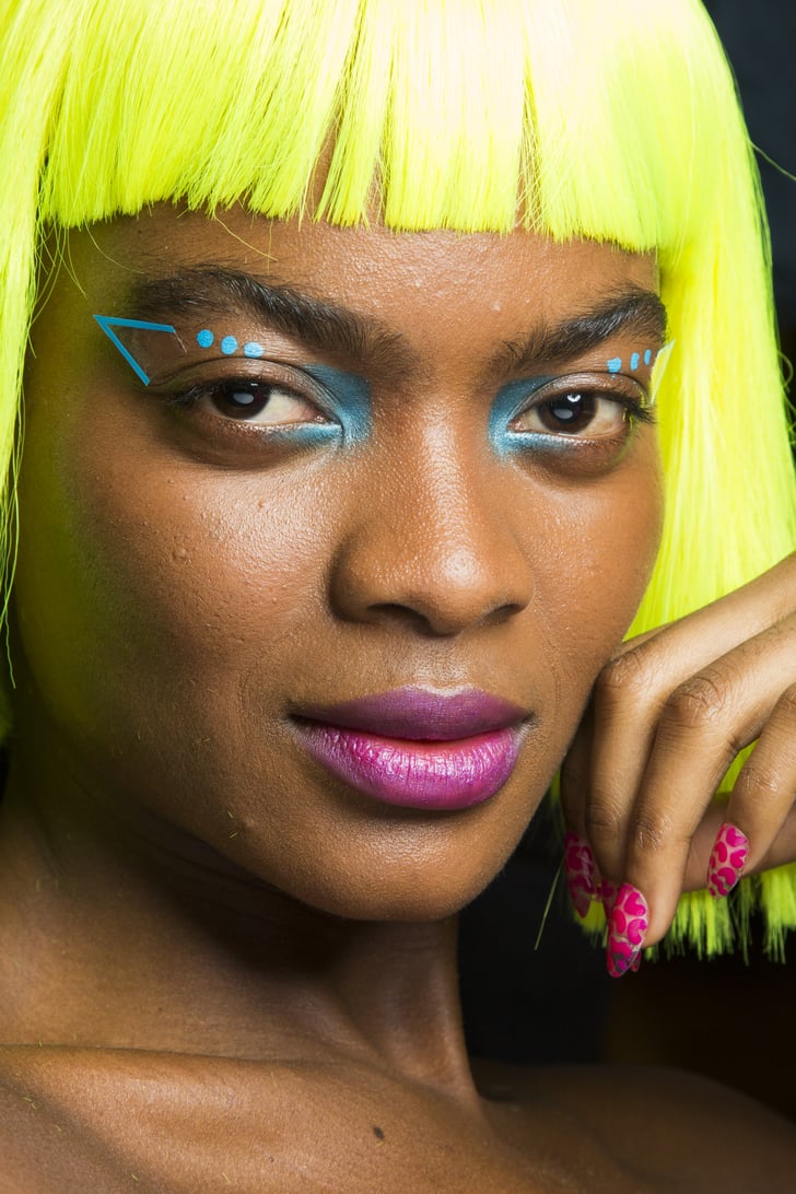 Geometric Neon Cat Eye and Wigs at Jeremy Scott | '80s Hair and Makeup ...
