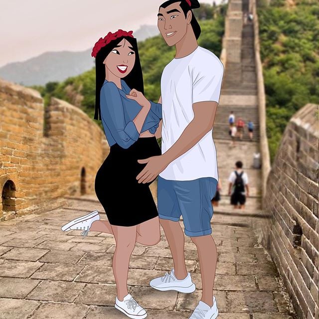 Pregnant Mulan and Li Shang