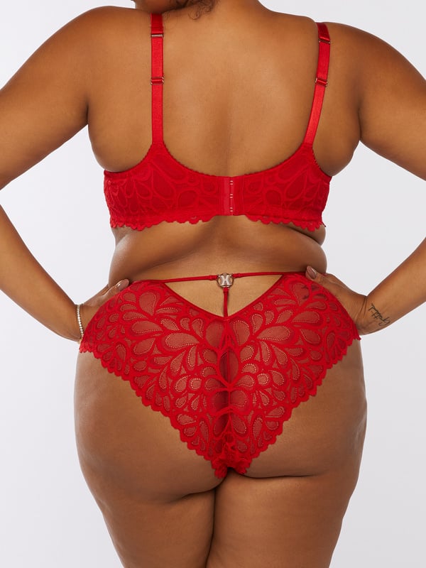 Savage Not Sorry Lace Cheeky in Red