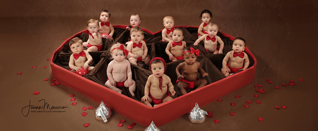 Valentine's Day Photo Shoot With Babies in a Chocolate Box