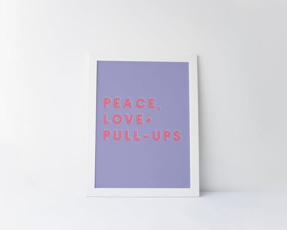 Peace, Love + Pull-Ups framed poster