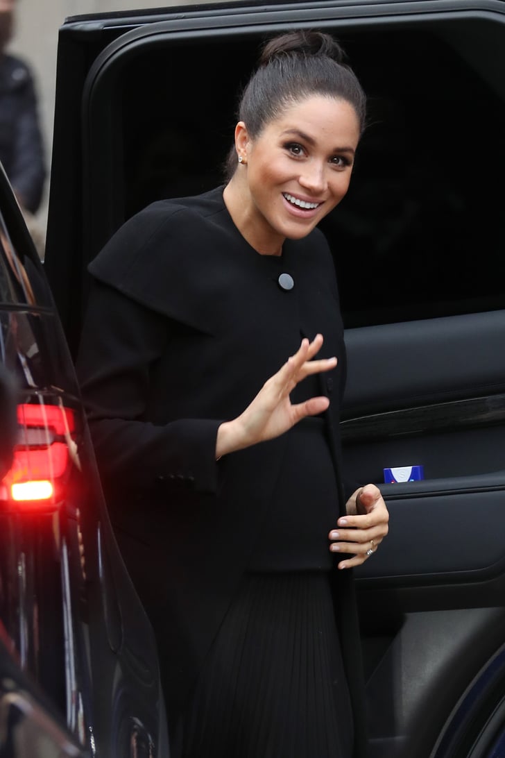 Meghan Markle's Black Givenchy Coat ACU Visit Jan. 2019 | POPSUGAR ...