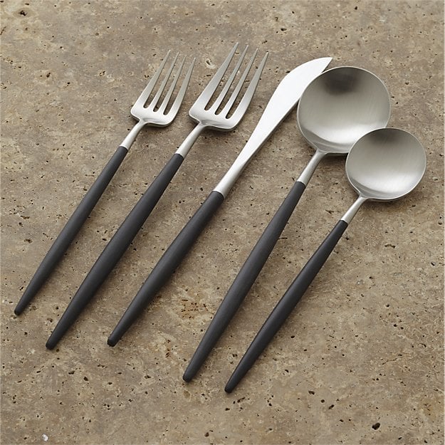 Modern 5Piece Flatware Set (60) Black Matte Decor POPSUGAR Home