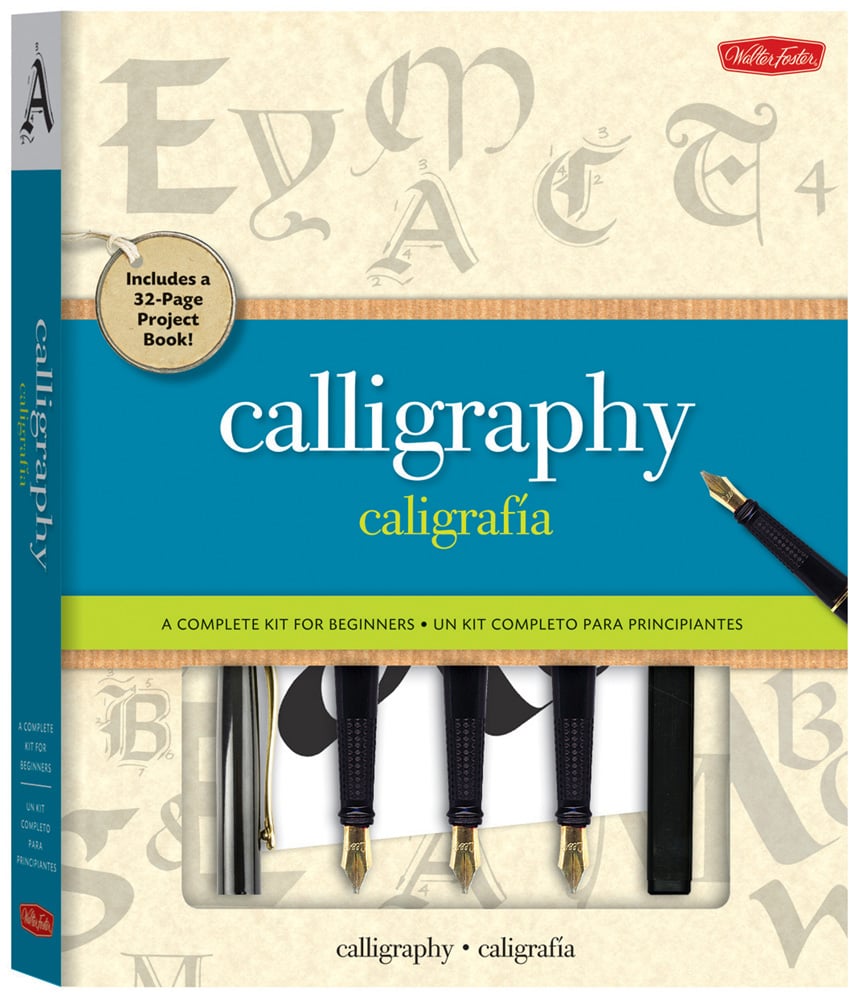 Complete Beginner Calligraphy Kit ($20)
What it comes with: 32-page paperback book, cartridge calligraphy pen, three pen nibs, 10 ink cartridges, three felt-tip calligraphy markers, guideline sheet, and calligraphy paper.