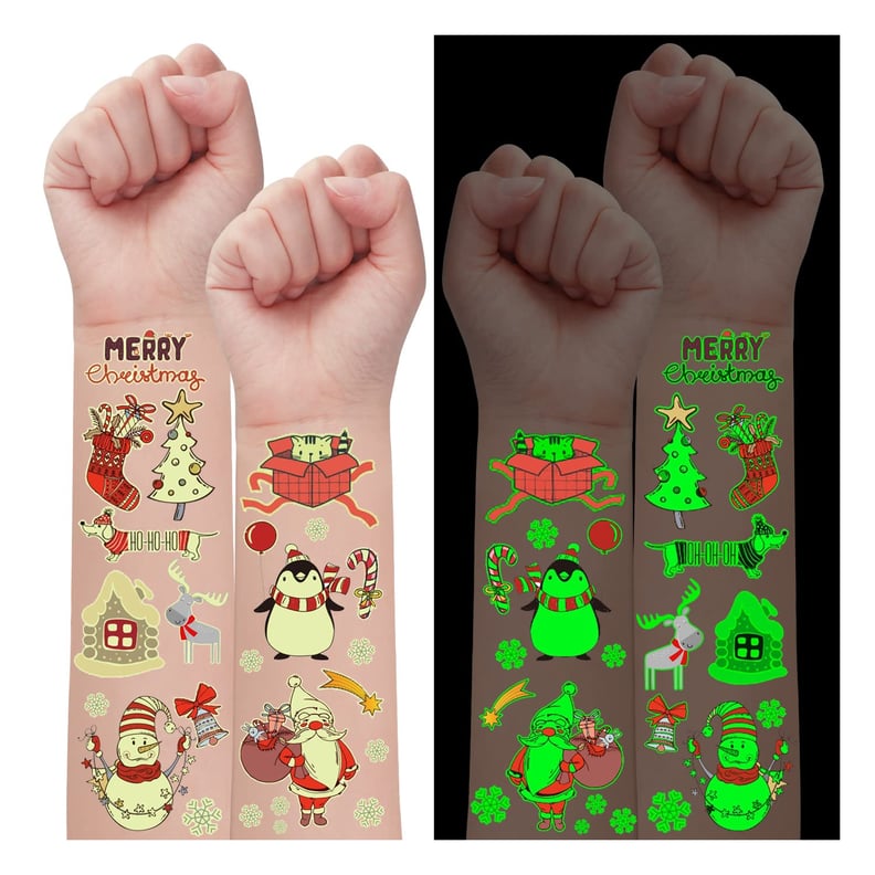 小孩的袜子单广告:Partywind发光圣诞临时纹身