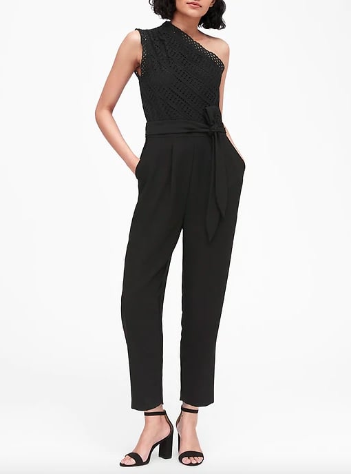 Eyelet One-Shoulder Jumpsuit