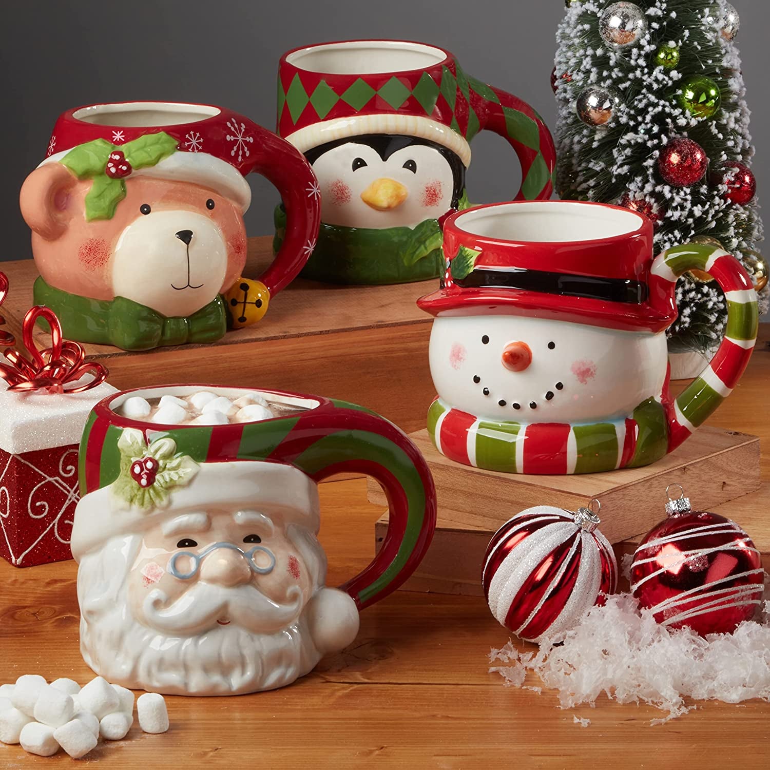 Comfy Hour Joyful Holiday Collection 7 Christmas Santa Mug, Cup for One,  Winter Decoration, Ceramic