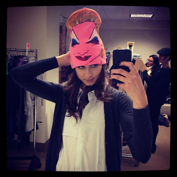 Pretty Little Liars star Troian Bellisario took a picture of herself in a funny hat in March 2013.

Source: Instagram user sleepinthegardn