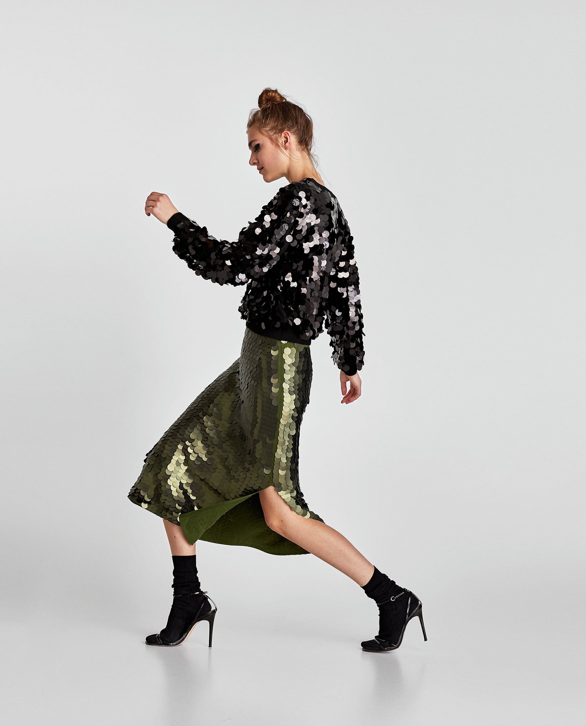 zara skirt sequin