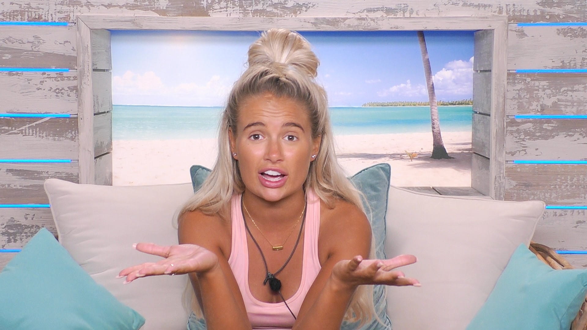 From ITV StudiosLove Island: SR5: Ep43 on ITV2Pictured: The Islanders take part in the Side Bar challenge: Molly-Mae.This photograph is (C) ITV Plc and can only be reproduced for editorial purposes directly in connection with the programme or event mentioned above, or ITV plc. Once made available by ITV plc Picture Desk, this photograph can be reproduced once only up until the transmission [TX] date and no reproduction fee will be charged. Any subsequent usage may incur a fee. This photograph must not be manipulated [excluding basic cropping] in a manner which alters the visual appearance of the person photographed deemed detrimental or inappropriate by ITV plc Picture Desk.  This photograph must not be syndicated to any other company, publication or website, or permanently archived, without the express written permission of ITV Picture Desk. Full Terms and conditions are available on the website www.itv.com/presscentre/itvpictures/termsFor further information please contact:james.hilder@itv.com / 0207 157 3052