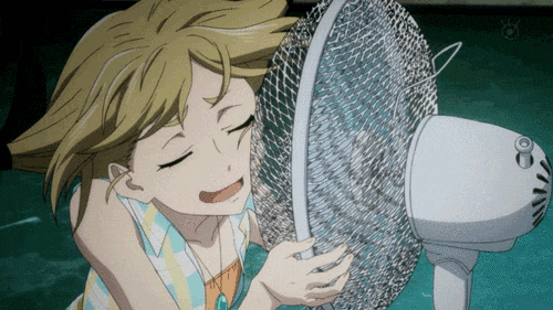 In dire need of a fan. I need to cool off before heading into that crazy locker room . . .