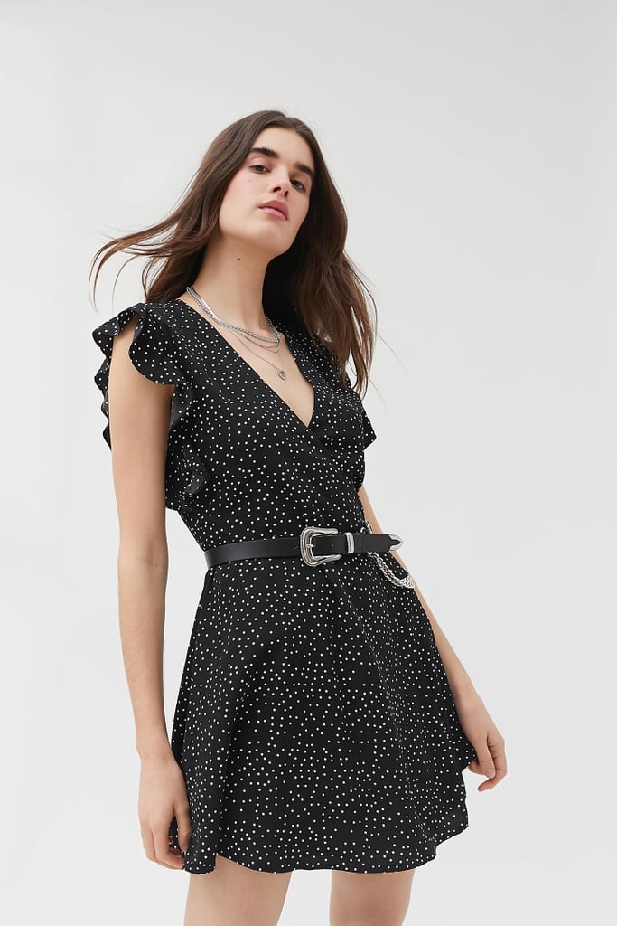 UO Josey Ruffle Mini Wrap Dress