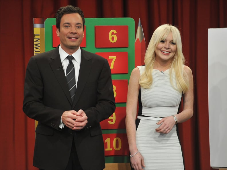 Sporting blond locks, she scored some major comic relief on Late Night With Jimmy Fallon in early 2012.