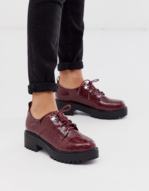 New Look Chunky Hiker Lace-Up Flat Shoes | Shop the Best Fall Shoes of ...