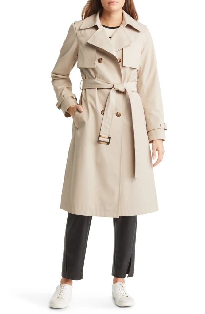 Fashion Deals: Sam Edelman Tone on Tone Double Breasted Water Resistant Trench Coat