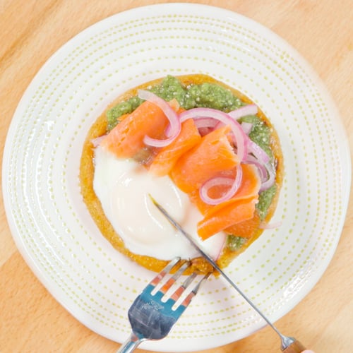 Loaded Egg, Lox, and Masa Corn Cake Loaded Egg, Lox, and Masa Corn Cake