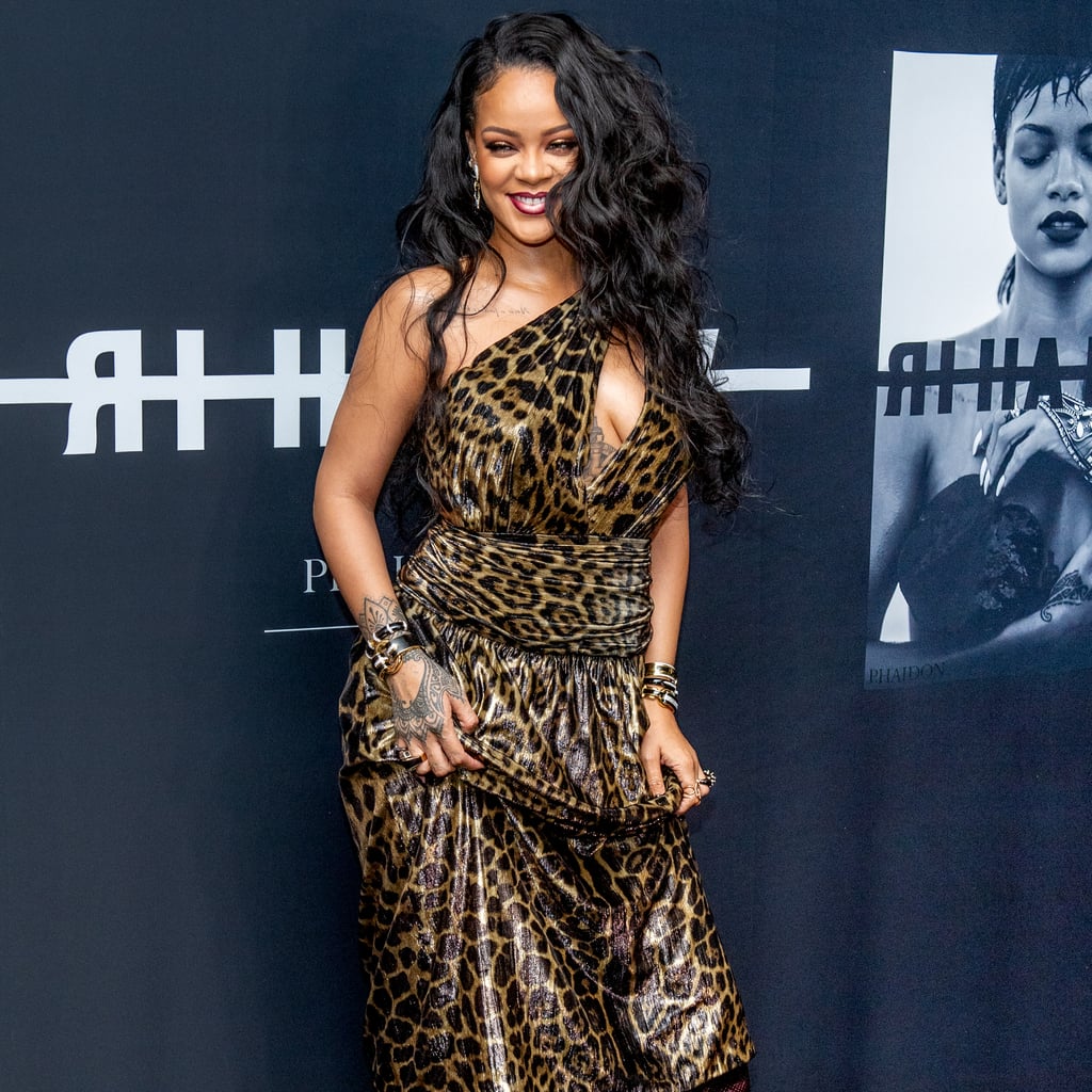 Rihanna Wears Leopard Print Dress and Snakeskin Boots | POPSUGAR Fashion UK