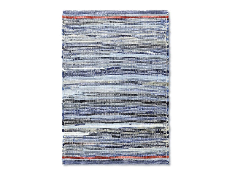 Striped Woven Scatter Rug With Border